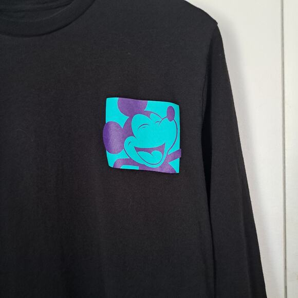 Disney Mickey Men's Kanji Long Sleeve Graphic T-Shirt - Black Medium - Picture 4 of 6